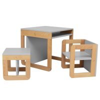 SKIDDOU stolik+krzesełka 8w1 shadow/grey
